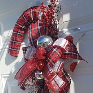 Handmade Candy Cane Wreath